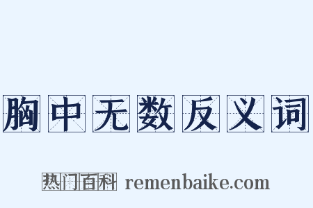 胸中无数反义词是什么意思的图片